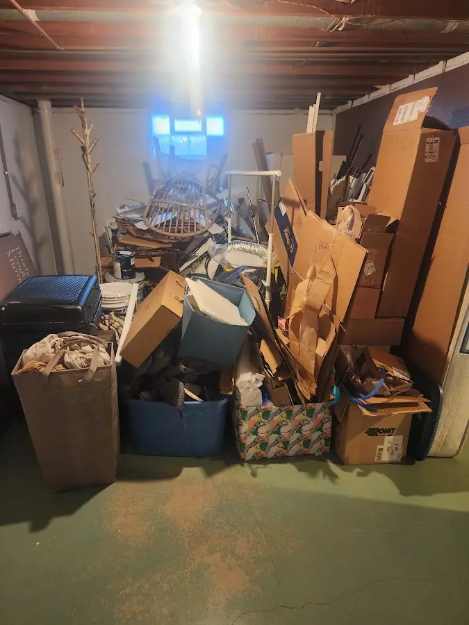 Roll-off dumpster container at job site for 8 Yard Dumpster Rental in Northfield